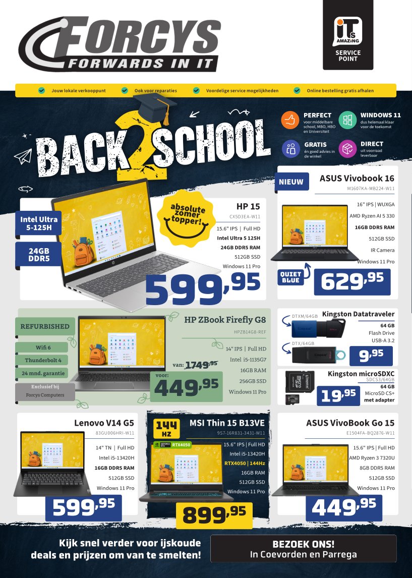 Back to School folder, pagina 1 van 8: laptopaanbiedingen