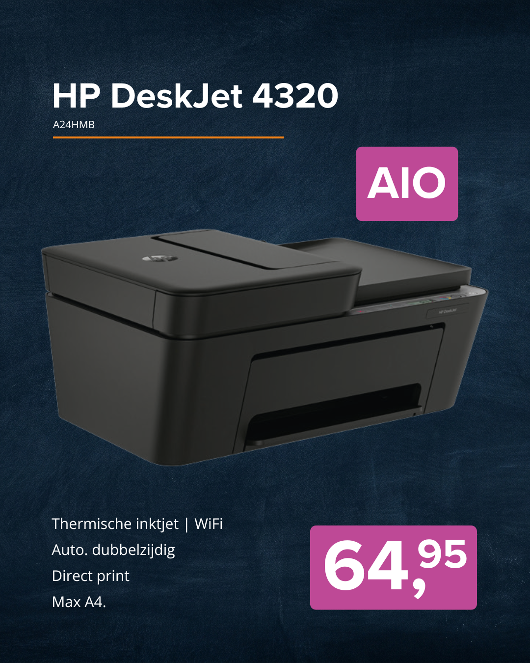 HP DeskJet 4320 all-in-one printer aanbieding met wifi en automatisch dubbelzijdig printen