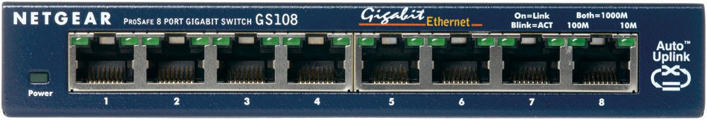 Netgear ProSAFE Unmanaged Switch – GS108GE – Desktop – 8 Gigabit Ethernet poorten 10/100/1000 Mbps – 0
