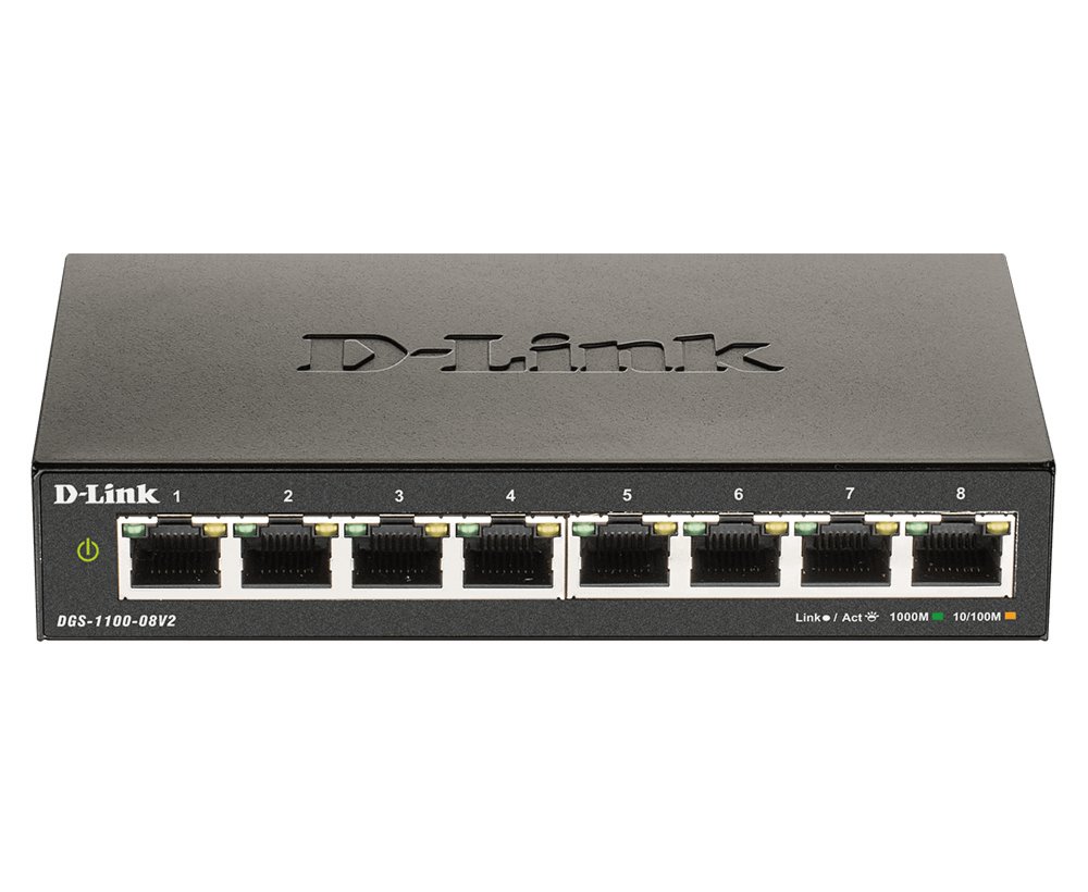 D-Link DGS-1100-08V2 netwerk-switch Managed L2 Gigabit Ethernet (10/100/1000) Zwart – 0