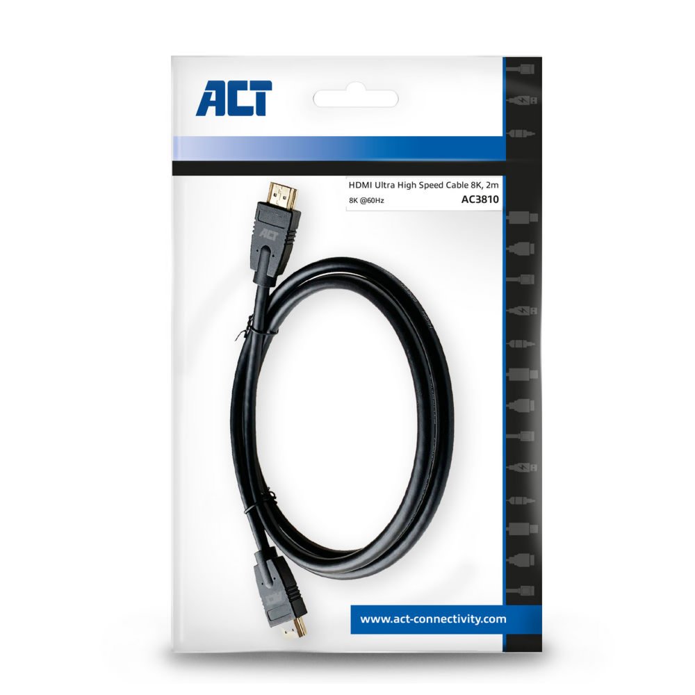 ACT AC3810 HDMI kabel 2 m HDMI Type A (Standaard) Zwart – 1
