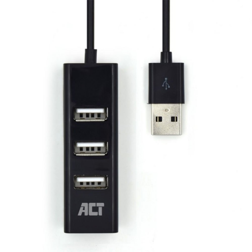 ACT AC6205 interface hub USB 2.0 480 Mbit/s Zwart – 3