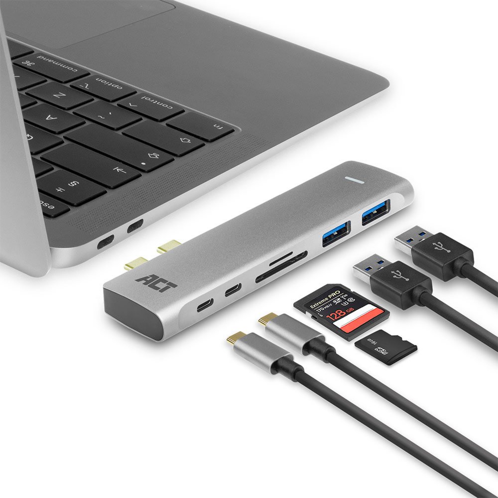 ACT AC7025 USB-C Thunderbolt™ 3 naar HDMI multiport adapter 4K, USB hub, cardreader en PD pass through – 2
