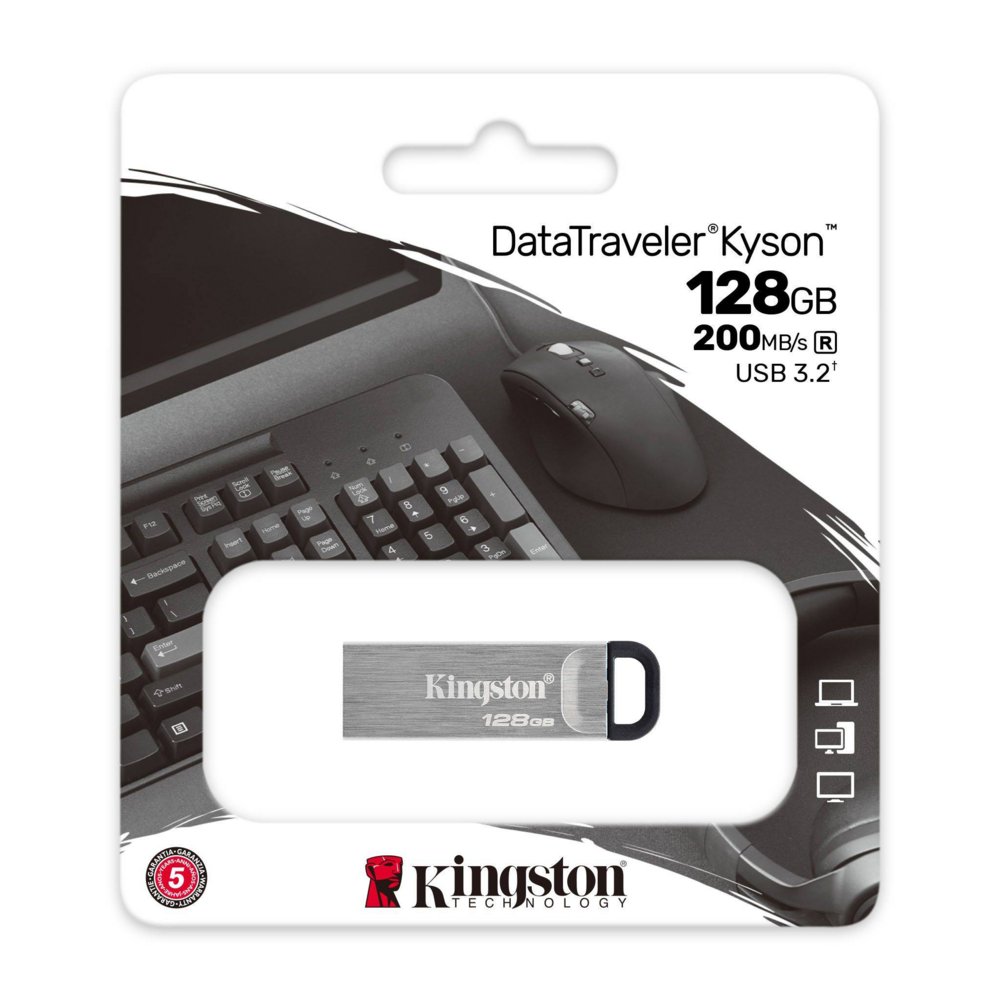 Kingston Technology DataTraveler Kyson USB flash drive 128 GB USB Type-A 3.2 Gen 1 (3.1 Gen 1) Zilver – 3