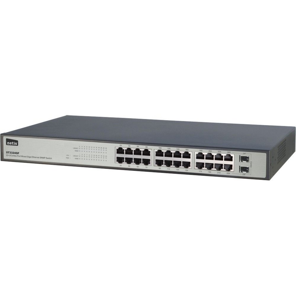Inter-Tech Switch 19″ 22GE+2 Combo Gigabit Ethernet SNMP – 1