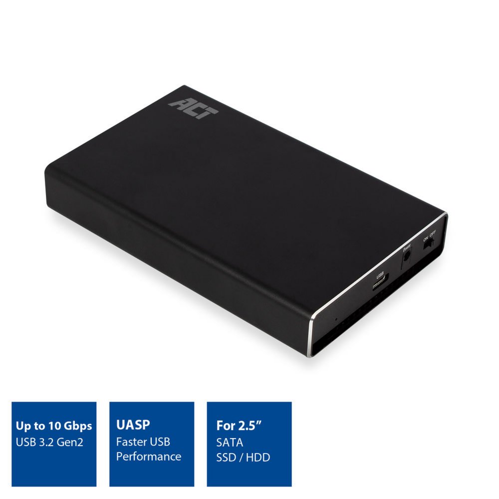 ACT AC1220 behuizing voor opslagstations HDD-/SSD-behuizing Zwart 2.5″ – 1