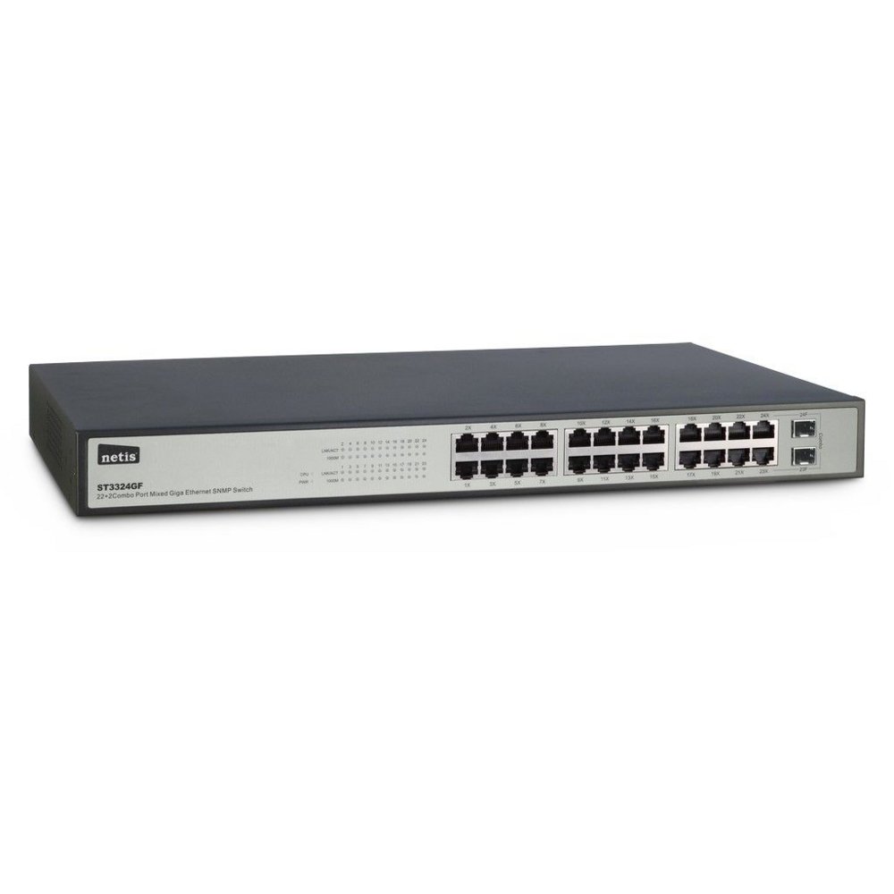 Inter-Tech Switch 19″ 22GE+2 Combo Gigabit Ethernet SNMP – 0