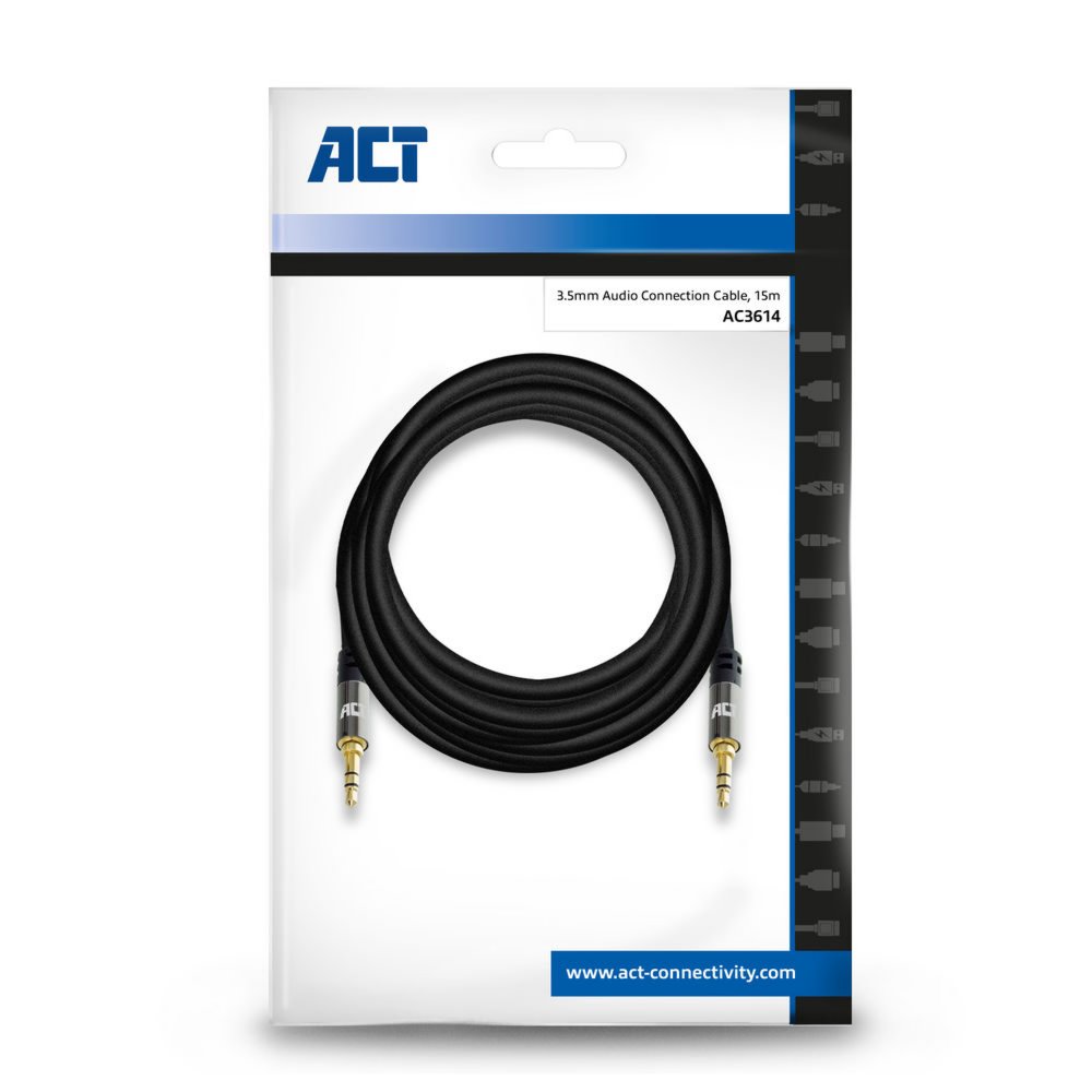 ACT AC3614 audio kabel 15 m 3.5mm Zwart – 1