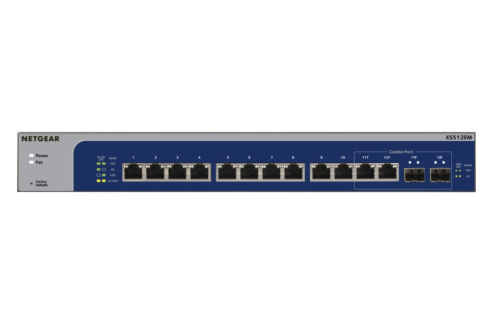 NETGEAR XS512EM Managed L2 10G Ethernet (100/1000/10000) 1U Blauw, Grijs – 2