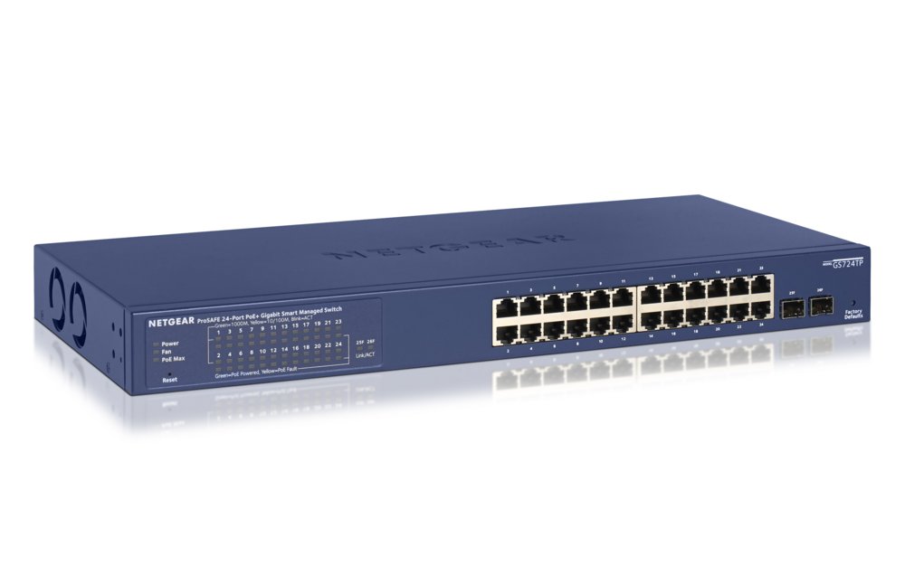 NETGEAR GS724TP Managed L2/L3/L4 Gigabit Ethernet (10/100/1000) Power over Ethernet (PoE) 1U Zwart, Grijs – 1