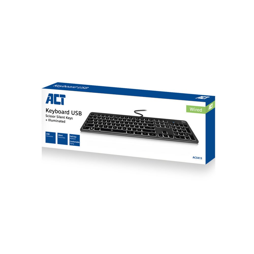 ACT AC5415 toetsenbord USB QWERTY Amerikaans Engels Zwart – 2