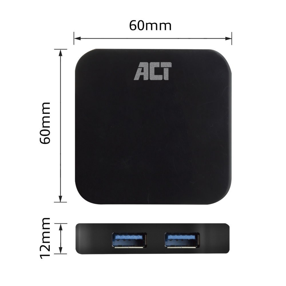 ACT AC6410 interface hub USB 3.2 Gen 2 (3.1 Gen 2) Type-C 5000 Mbit/s Zwart – 2
