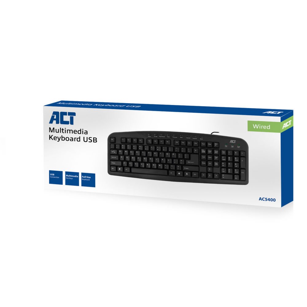 ACT AC5400 toetsenbord USB QWERTY Amerikaans Engels Zwart – 1
