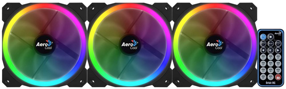 Aerocool Orbit RC 3x120MM RGB/GAMING +Remote 14.1dB/ RGB – 0