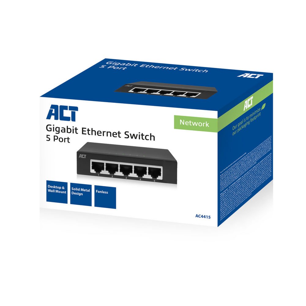 ACT AC4415 netwerk-switch Unmanaged Gigabit Ethernet (10/100/1000) Grijs – 1
