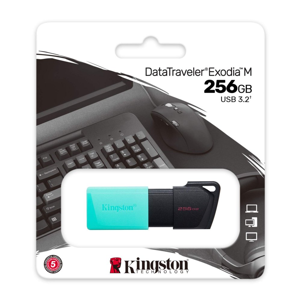 Kingston Technology DataTraveler Exodia M USB flash drive 256 GB USB Type-A 3.2 Gen 1 (3.1 Gen 1) Zwart, Turkoois – 3