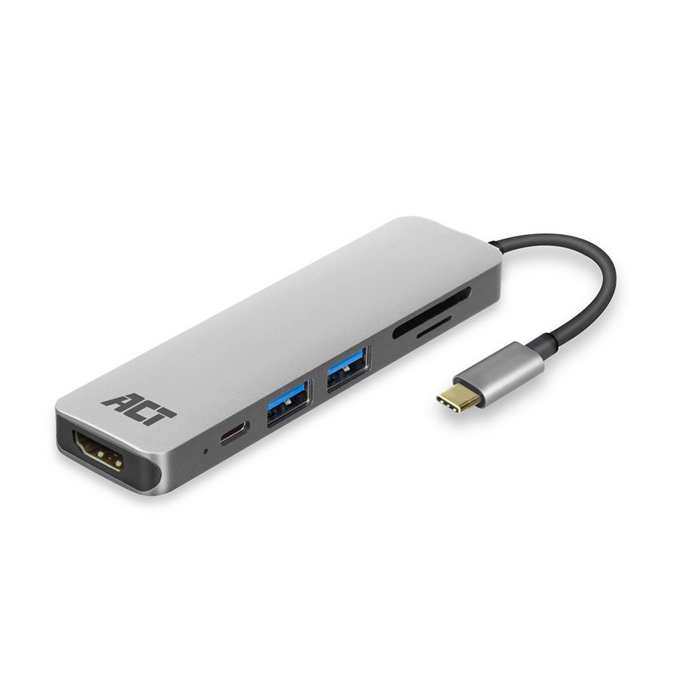 ACT AC7023 USB-C naar HDMI multiport adapter 4K, USB hub, cardreader, PD pass through – 3