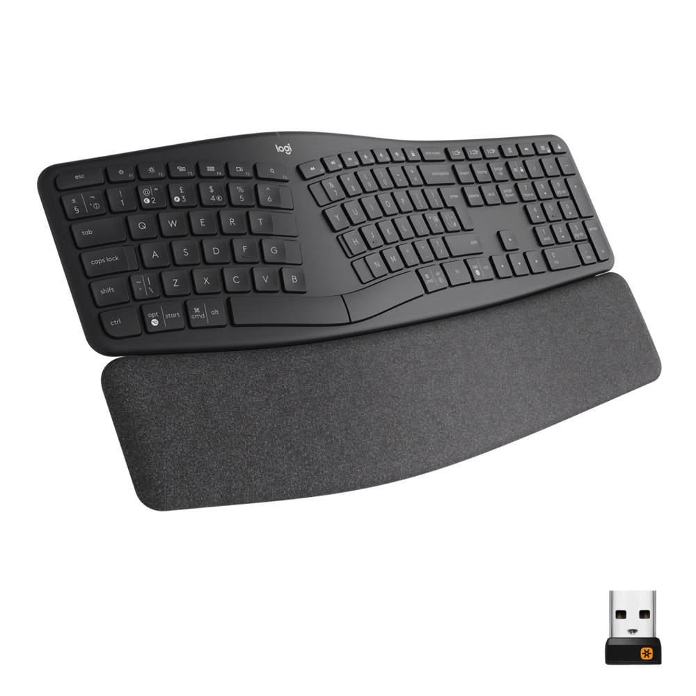 Logitech Ergo K860 toetsenbord RF-draadloos + Bluetooth US International Zwart – 1