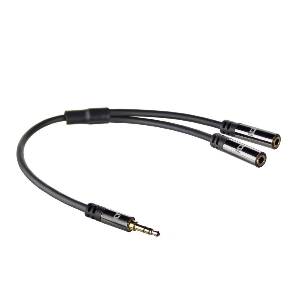 ACT AC3620 audio kabel 0,15 m 3.5mm 2 x 3.5mm Zwart – 1
