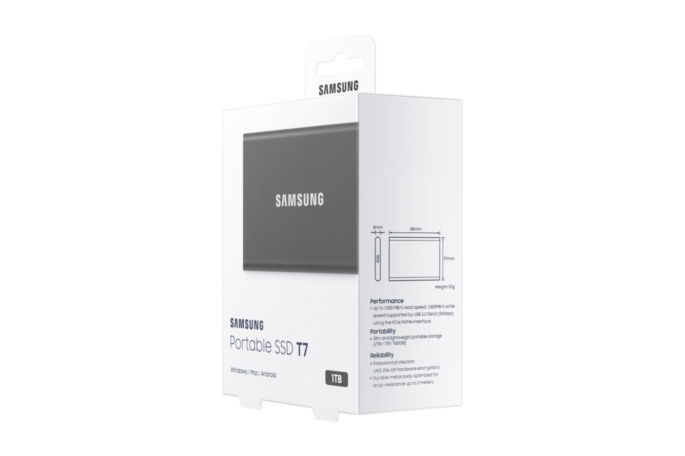 Samsung Portable SSD T7 1000 GB Grijs – 10