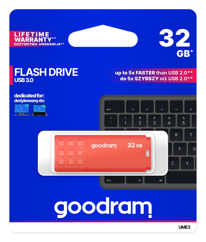 Storage Goodram Flashdrive ‘UME3’ 32GB USB3.0 Orange – 1