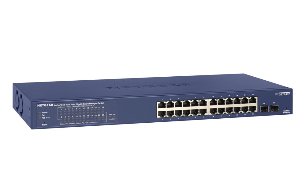 NETGEAR GS724TP Managed L2/L3/L4 Gigabit Ethernet (10/100/1000) Power over Ethernet (PoE) 1U Zwart, Grijs – 0