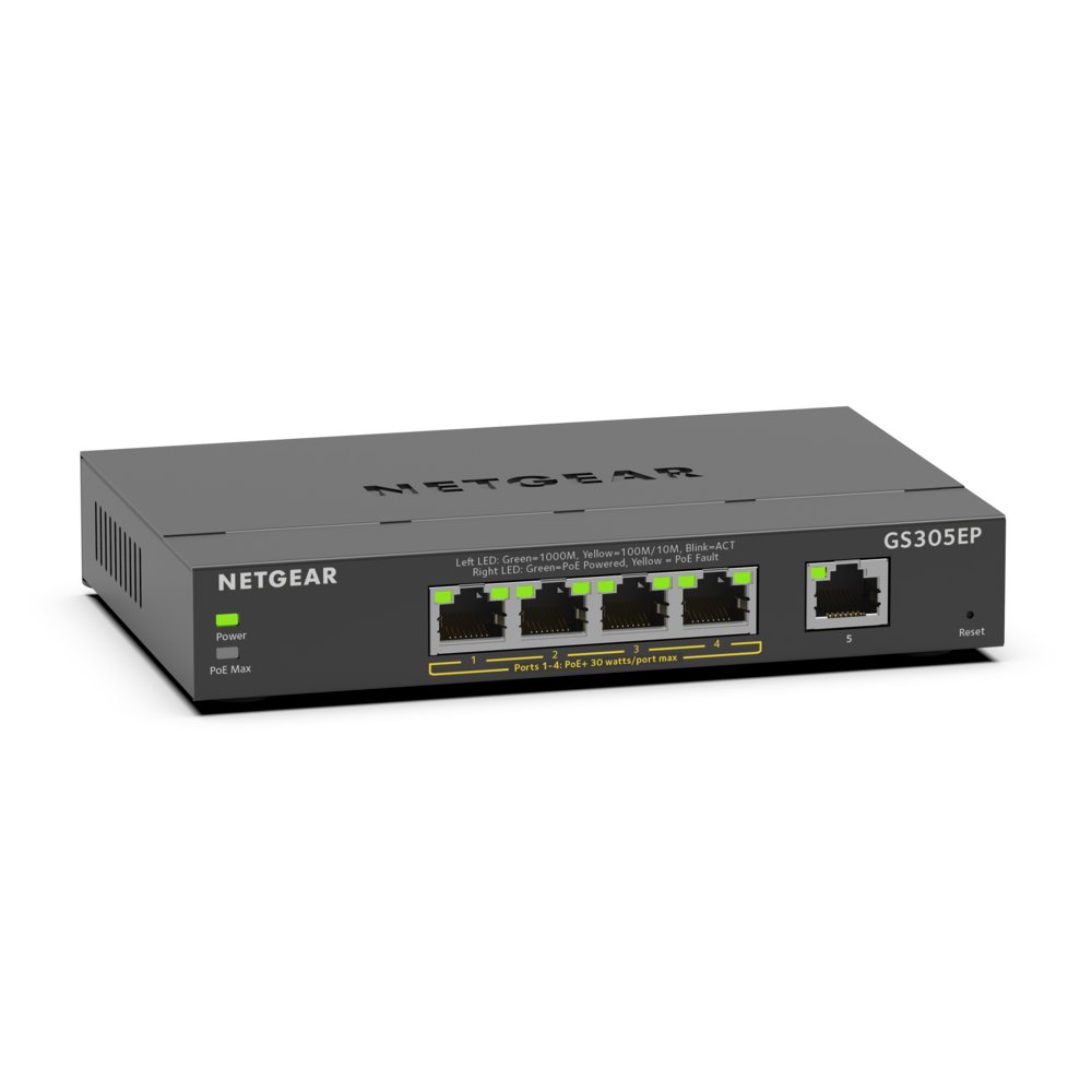 Netgear GS305EP Managed L2/L3 Gigabit Ethernet (10/100/1000) Power over Ethernet (PoE) Zwart – 1