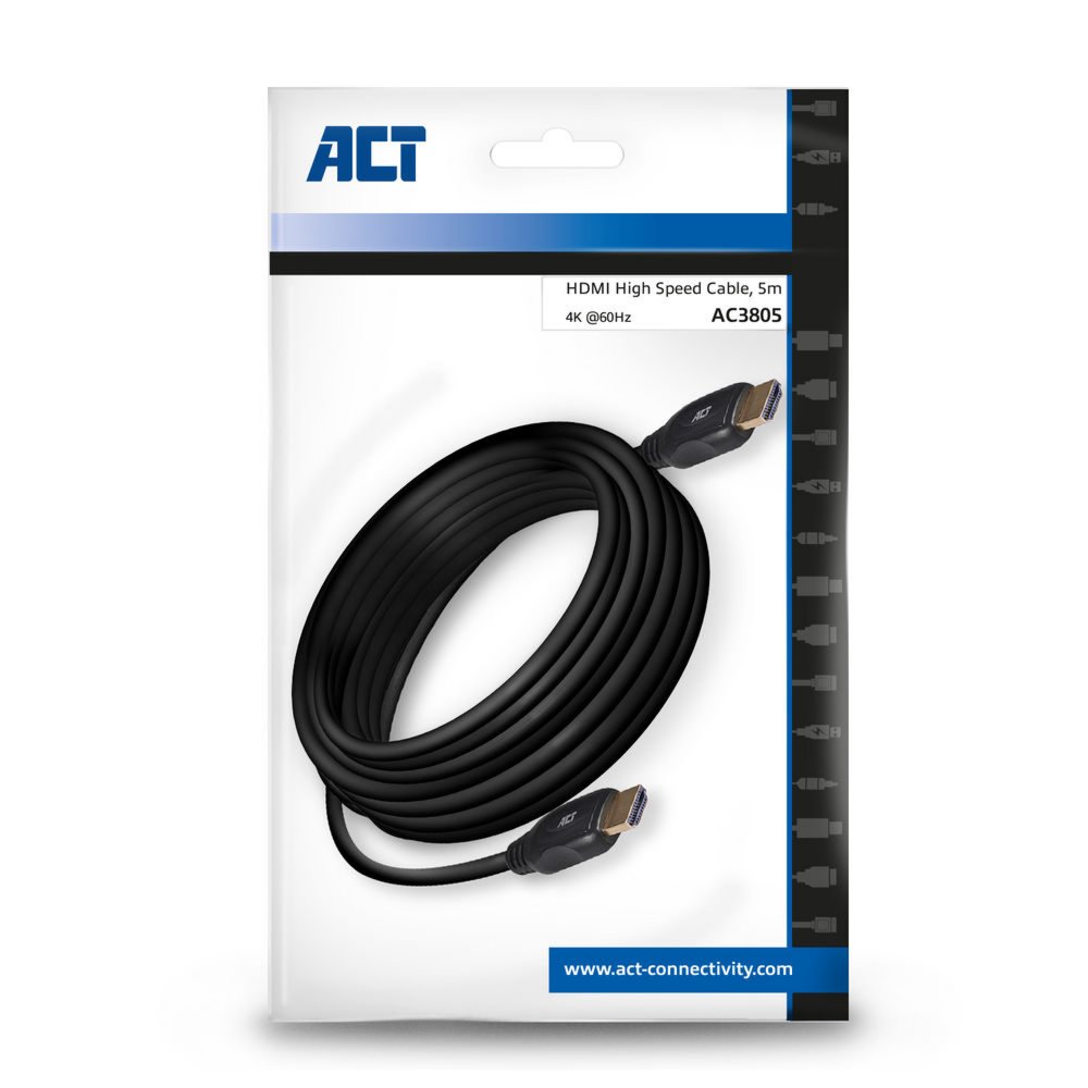 ACT AC3805 HDMI kabel 5 m HDMI Type A (Standaard) Zwart – 1