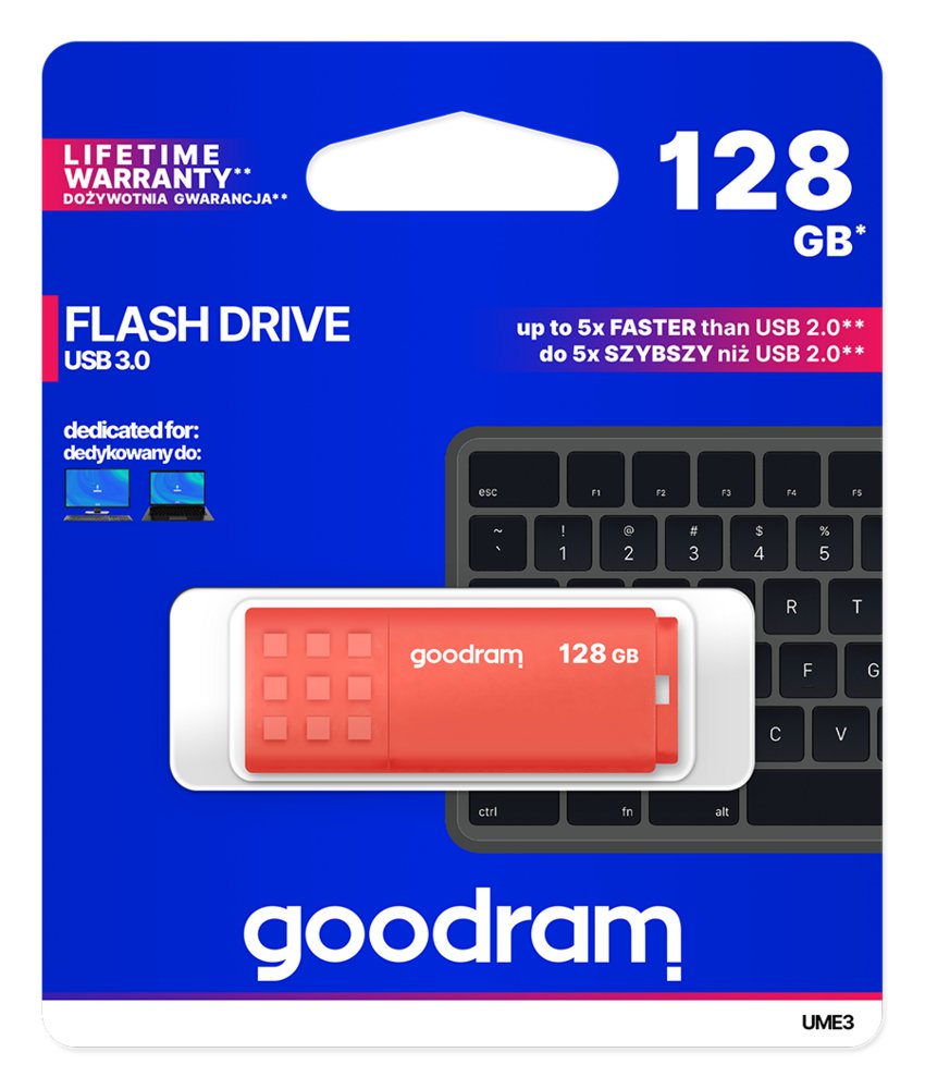 Storage Goodram Flashdrive UME3 128 GB USB Type-A 3.2 Orange – 1