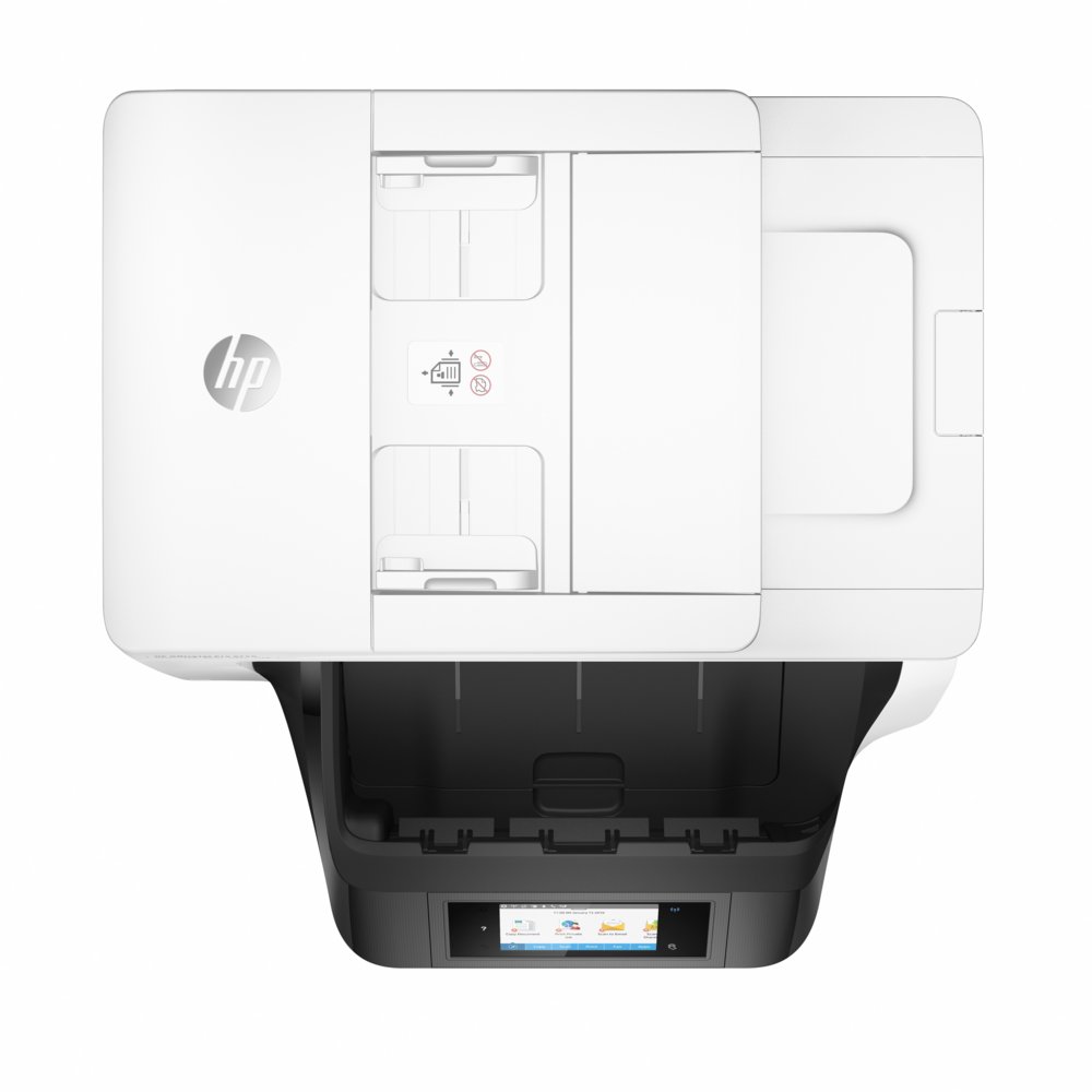 HP OfficeJet Pro 8730 All-in-One printer, Printen, kopiëren, scannen, faxen, Invoer voor 50 vel; Printen via USB-poort aan voorzijde; Scans naar e-mail/pdf; Dubbelzijdig printen – 8