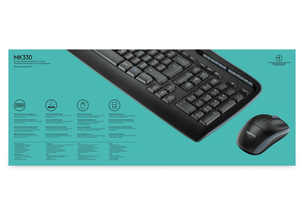 Logitech MK330 toetsenbord RF Draadloos QWERTY US International Zwart – 5