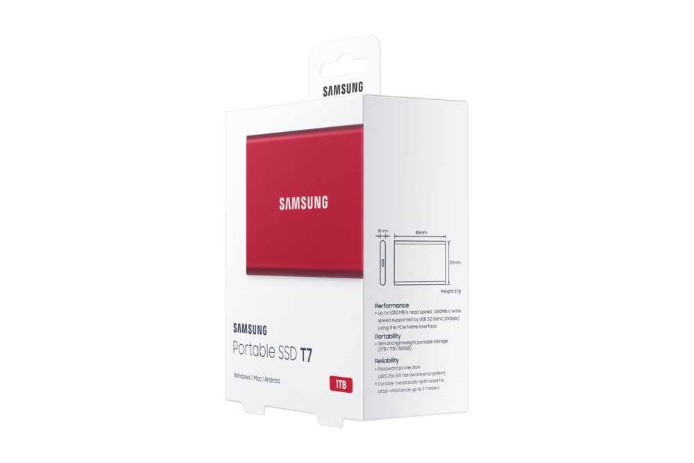 Samsung Portable SSD T7 1000 GB Rood – 10