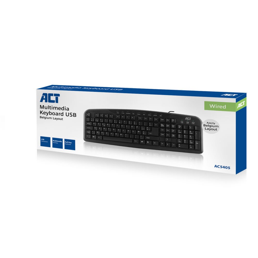 ACT AC5405 toetsenbord USB AZERTY Belgisch Zwart – 2