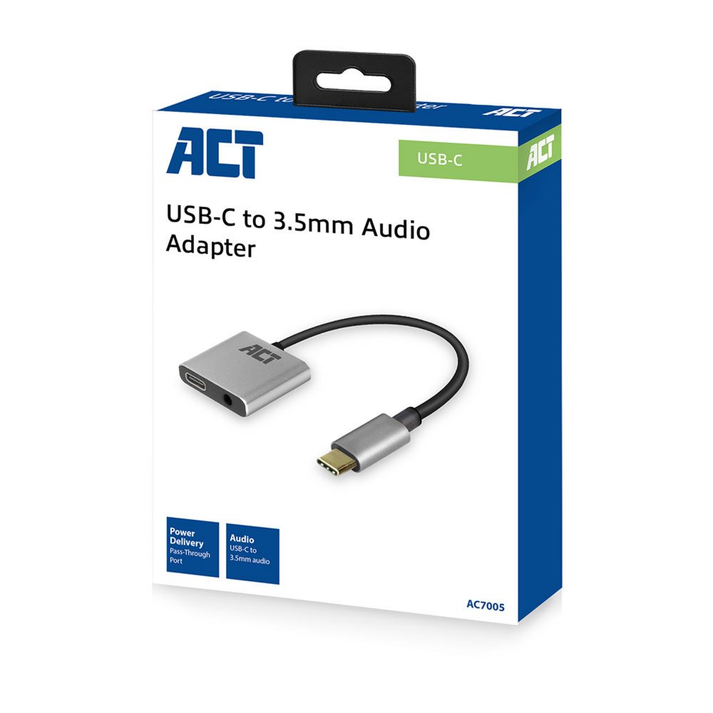 ACT AC7005 USB-C naar 3,5mm jack audio adapter en PD pass through – 4