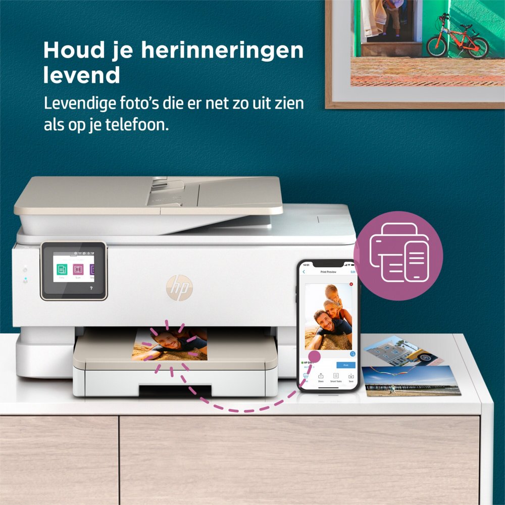 HP ENVY HP Inspire 7920e All-in-One printer, Kleur, Printer voor Thuis en thuiskantoor, Printen, kopiëren, scannen, Draadloos; HP+; Geschikt voor HP Instant Ink; Automatische documentinvoer – 9