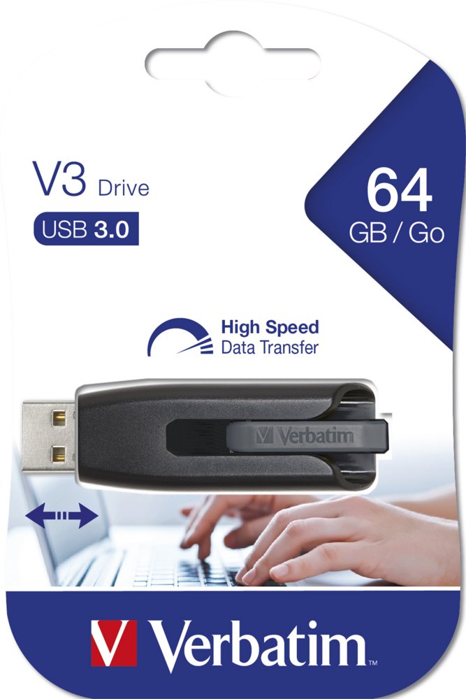 Verbatim V3 – USB-Stick 3.0 64 GB – Zwart – 3