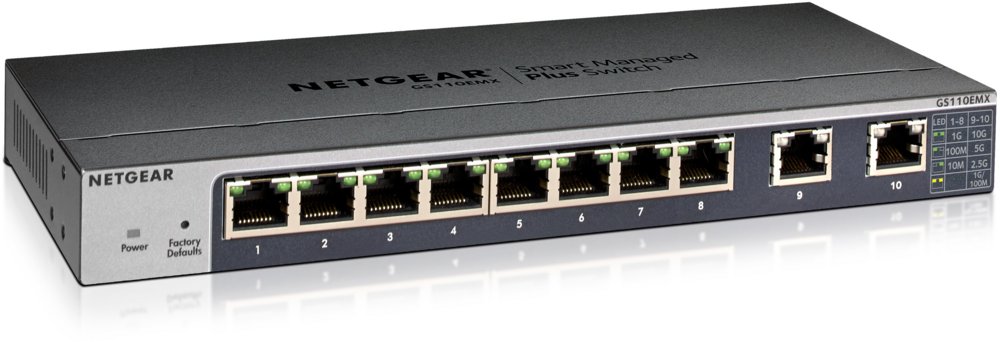 Netgear GS110EMX Managed L2 10G Ethernet (100/1000/10000) Zwart – 0