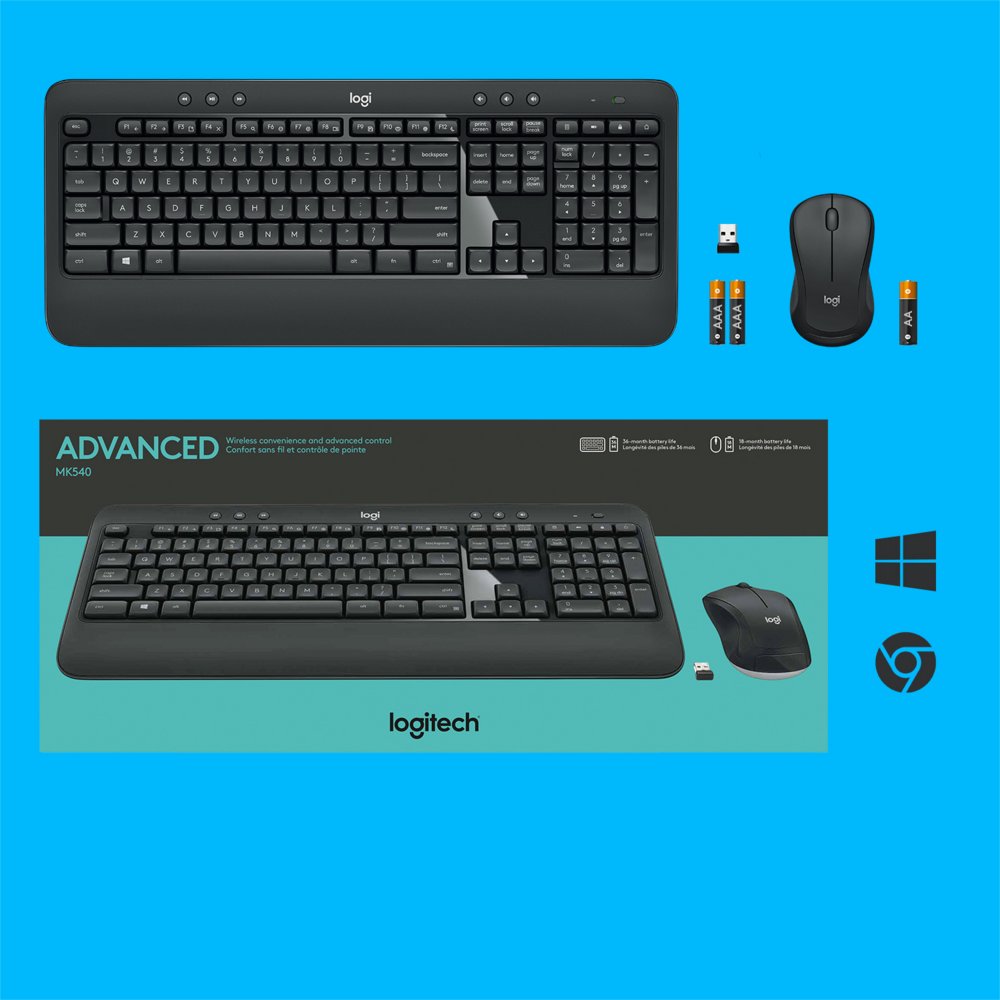 Logitech Advanced MK540 toetsenbord Inclusief muis USB QWERTZ Duits Zwart, Wit – 10