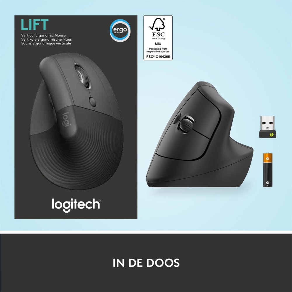 Logitech Lift muis Rechtshandig RF-draadloos + Bluetooth Optisch 4000 DPI – 9