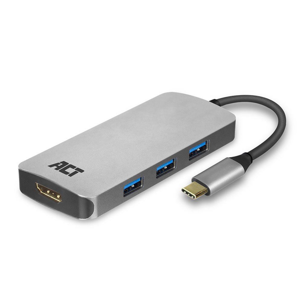 ACT AC7024 interface hub USB 3.2 Gen 1 (3.1 Gen 1) Type-C 5000 Mbit/s Grijs – 1