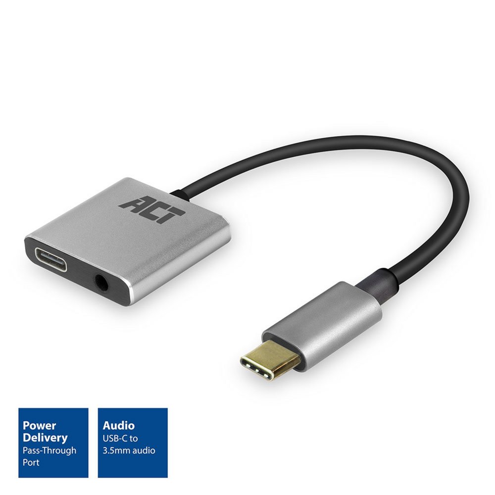 ACT AC7005 USB-C naar 3,5mm jack audio adapter en PD pass through – 0
