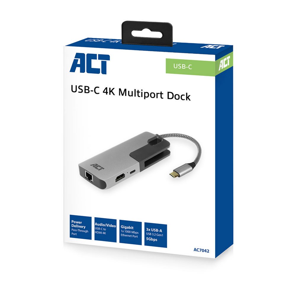 ACT AC7042 USB-C naar HDMI multiport adapter met ethernet en USB hub – 4