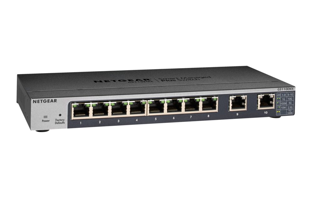 Netgear GS110EMX Managed L2 10G Ethernet (100/1000/10000) Zwart – 1