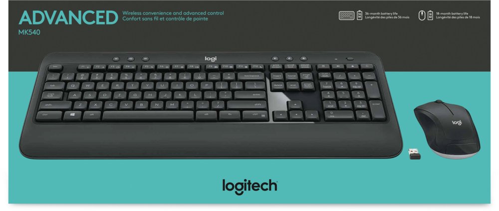 Logitech MK540 toetsenbord RF Draadloos QWERTY US International Zwart, Wit – 1