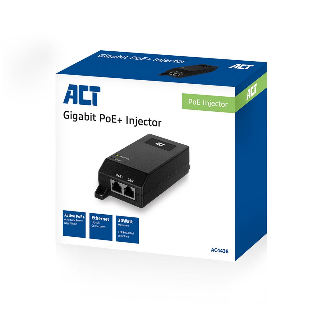 ACT AC4438 Gigabit PoE+ Injector 30W – 4