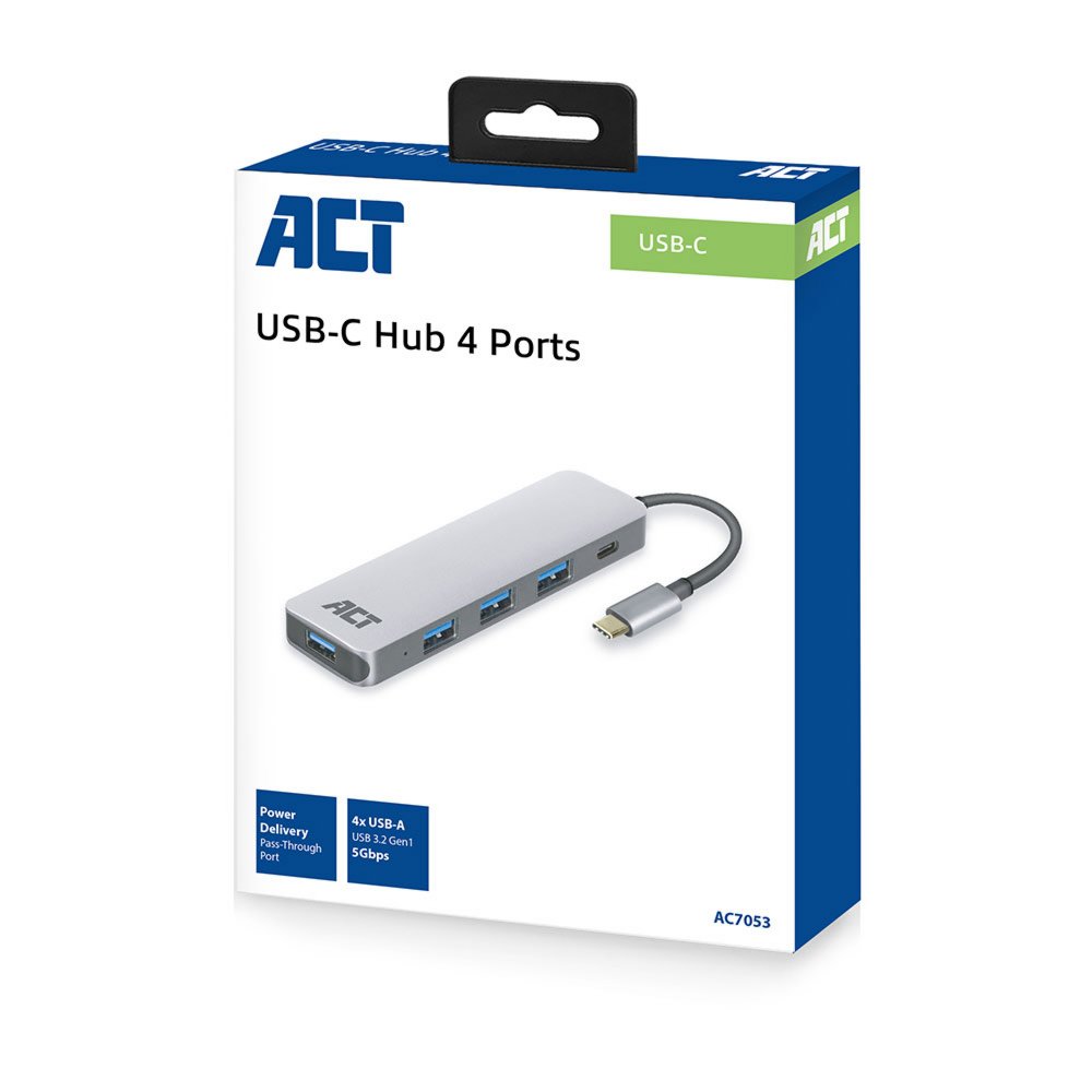 ACT AC7053 USB-C Hub 4 port met PD pass through – 2