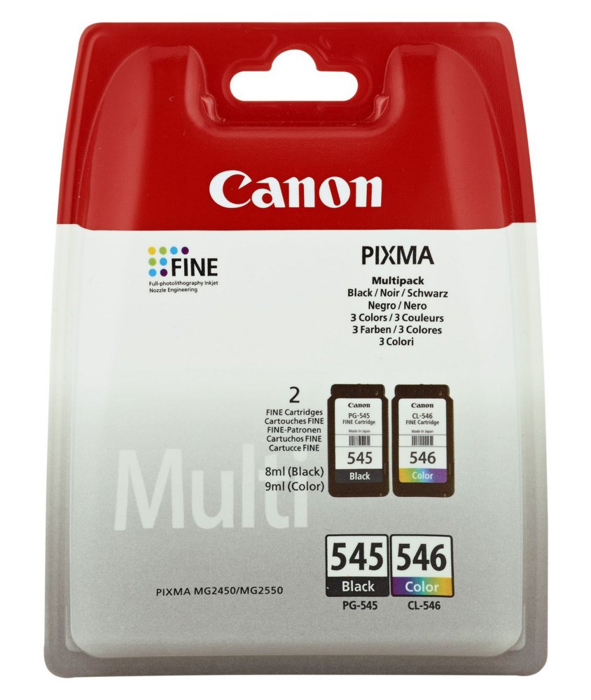 Canon PG-545/CL-546 Multipack inktcartridge 2 stuk(s) Origineel Zwart, Cyaan, Magenta, Geel – 0