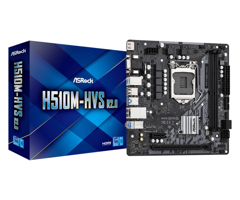 Asrock H510M-HVS R2.0 Intel H510 LGA 1200 micro ATX – 0