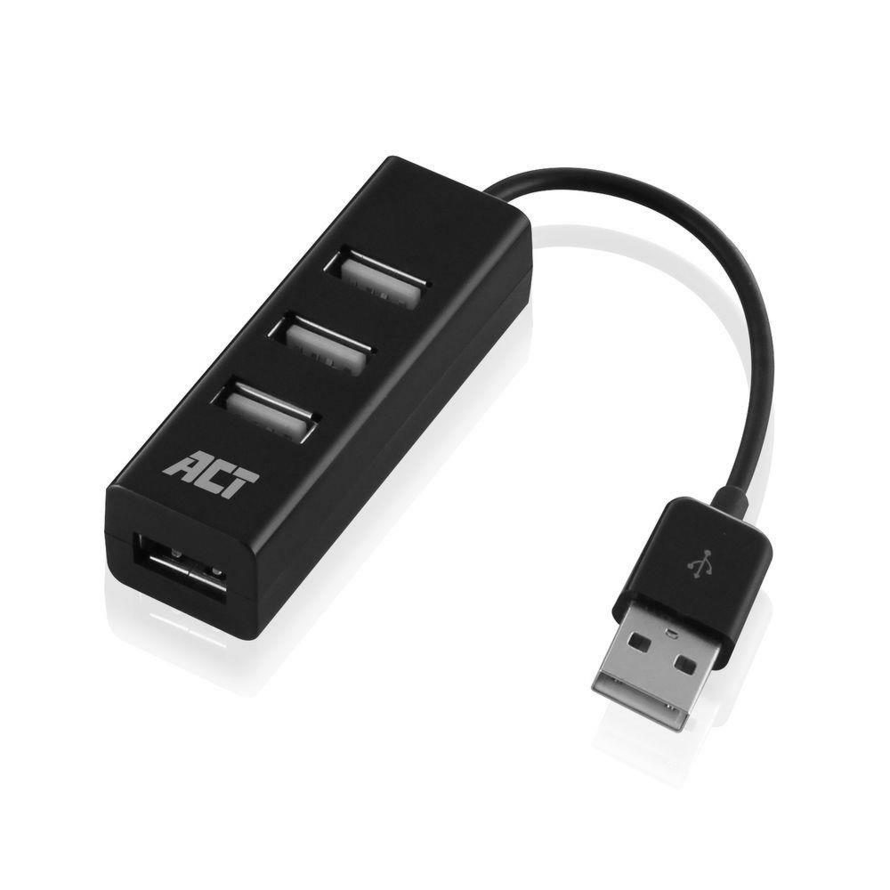 ACT AC6205 interface hub USB 2.0 480 Mbit/s Zwart – 0