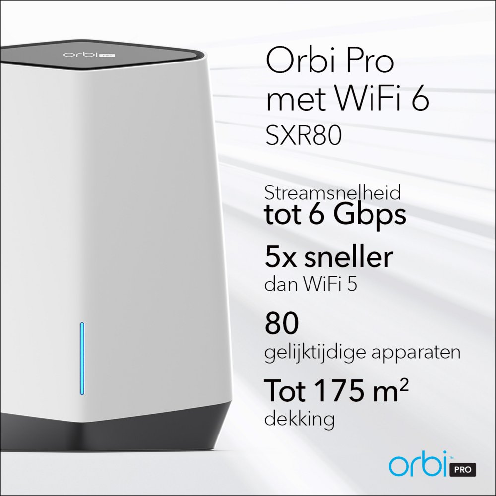 NETGEAR Orbi Pro WiFi 6 Tri-band Mesh System Router (SXR80) – 1